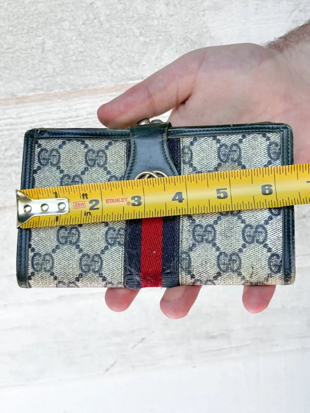 Vintage Gucci Boutique Blue GG Supreme Monogram French Wallet – Made in Italy - Picture 8 of 9